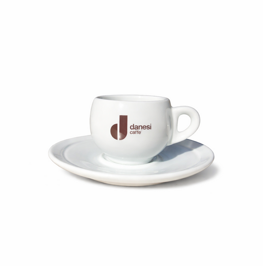Danesi Porcelain Double Espresso Cup (5 oz) and Saucer - Set of 6